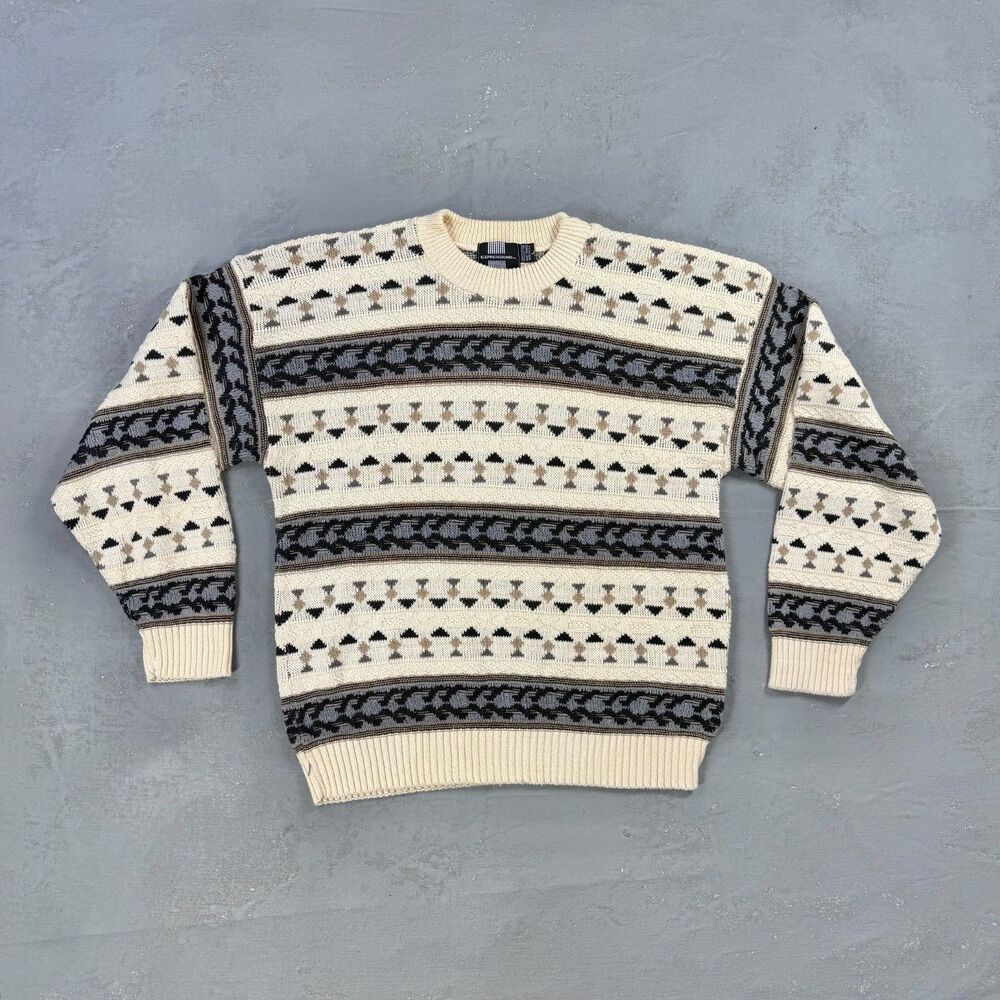 Vintage 80s-90s Expressions Cotton Knit Sweater Men's Large